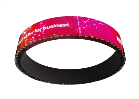 Visor de cilindro com tela flexível LED com ângulo visual de até 140 °