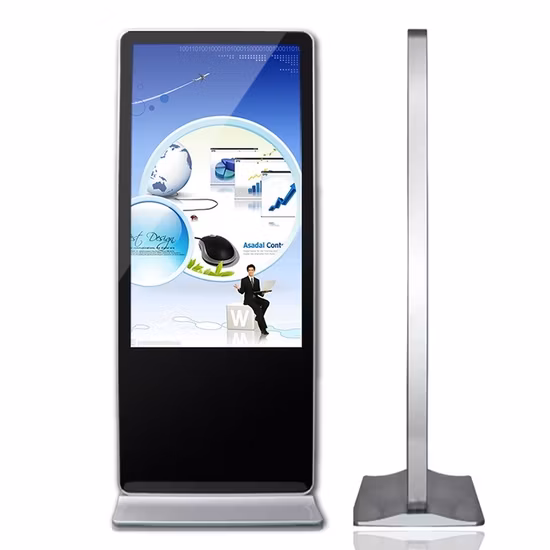 Leitor de anúncios/publicidade de piso de 65 polegadas, display multimídia de quiosque de sinalização digital